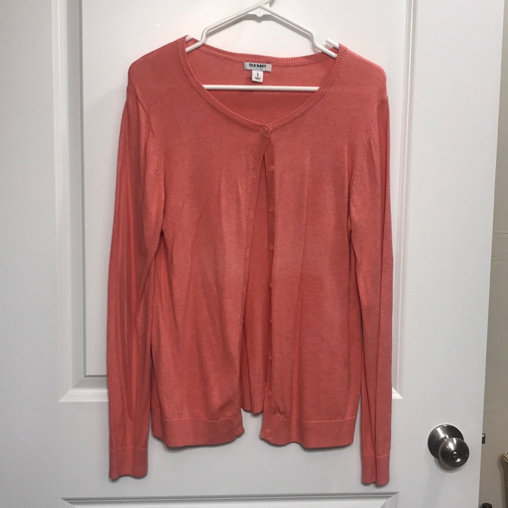 Coral color cardigan